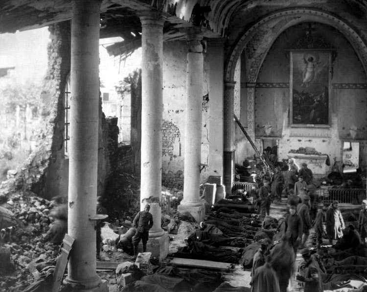 Ruined church at Neuvilly September 1918