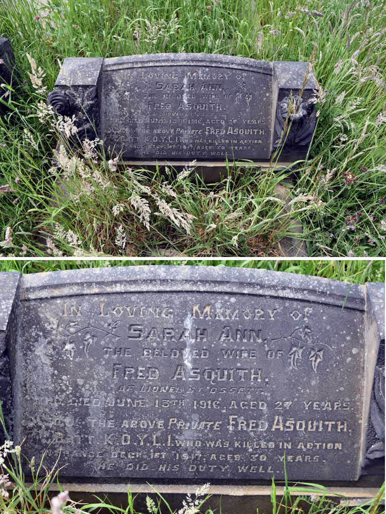 Fred Asquith Grave at St Johns