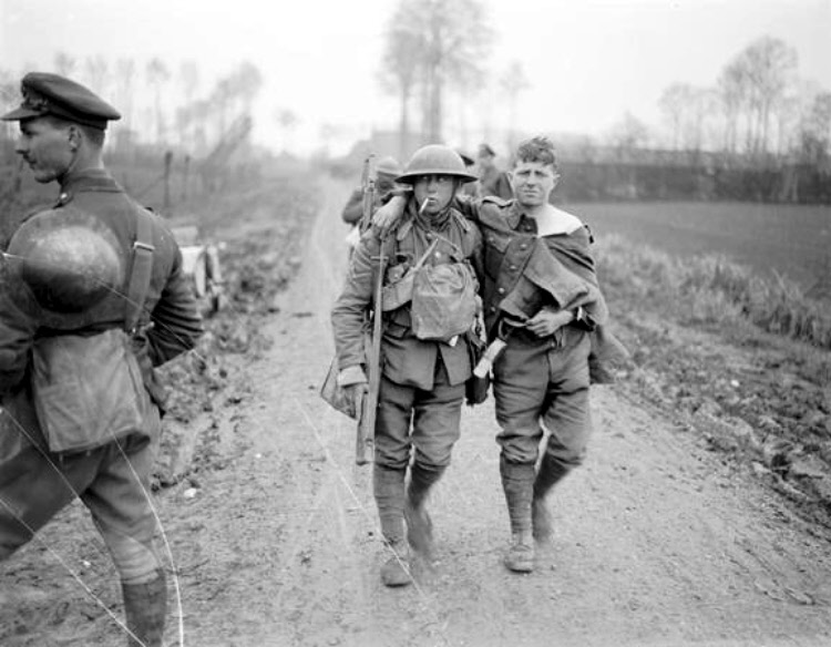 Battle of Hazebrouck April 1918 British wounded