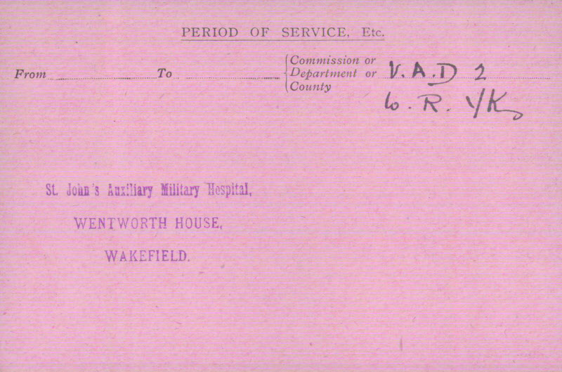 Gladys Jessop Record Card