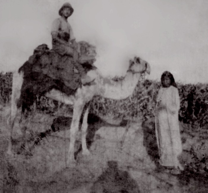 Samuel Gothard on a camel in Egypt