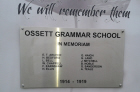 OGS WW1 Plaque