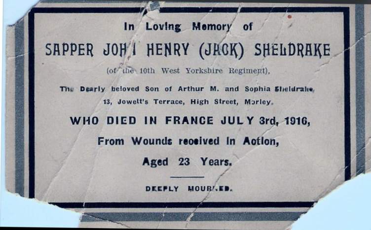 Jack Sheldrake Memorial