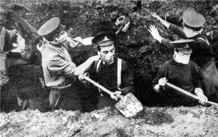 Digging trenches during WW1