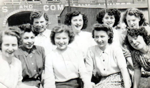 Connie Kershaw and workmates at Charles Roberts