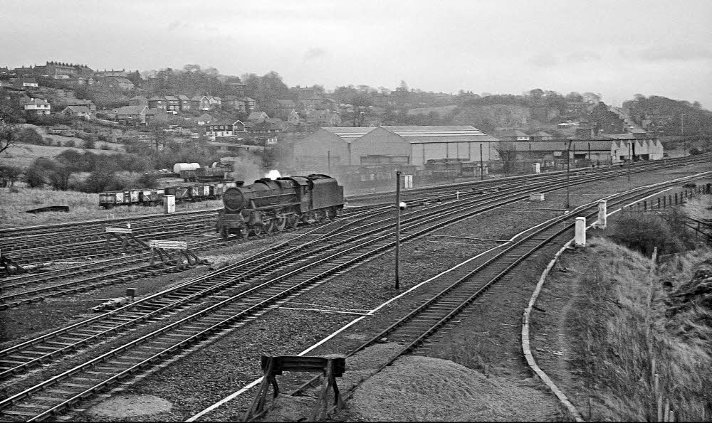 Healey Marshalling Yard with steam locomotive 45268