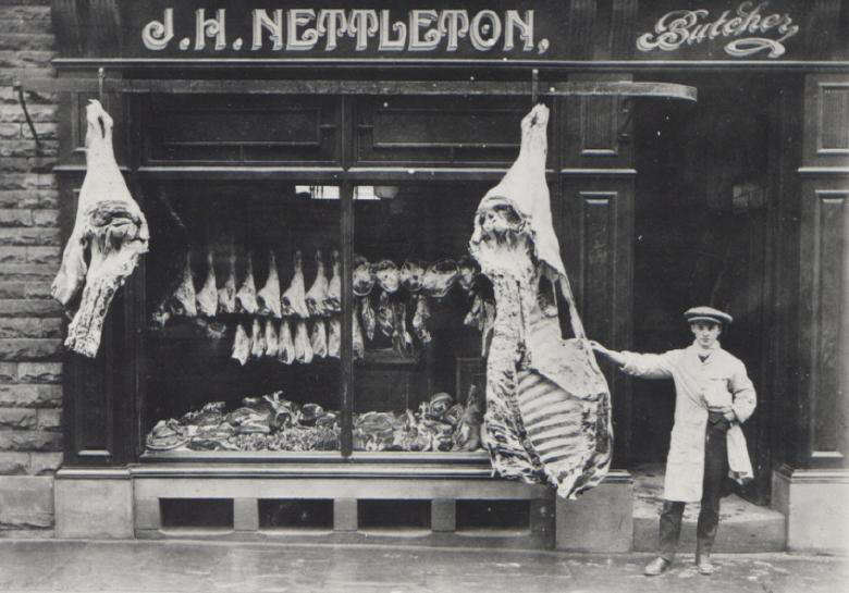 Nettleton's Butchers Shop in 1909