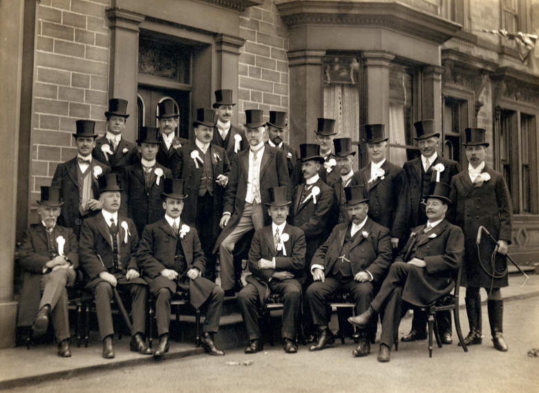 Ossett group outside Wesley House for the Ossett Show 1912